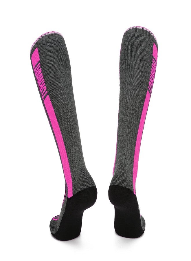TurnWay 2-Pairs Ski Socks Over The Calf (OTC) for Skiing, Snowboarding, Winter Outdoor Activities for Men & Women (Purple, Small) - Image 5